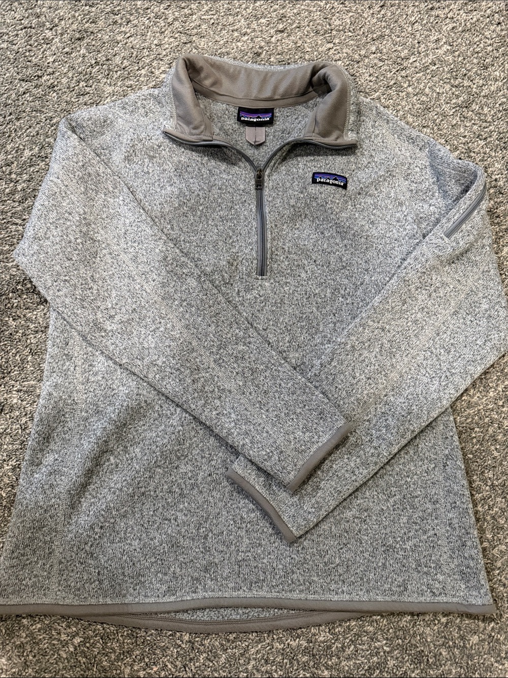 Patagonia Men's Light Gray Quarter-Zip Fleece Pullover